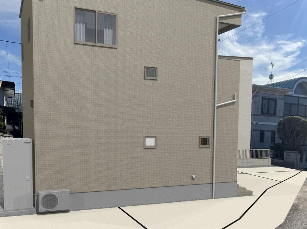 久米窪田町②　新築建売の外観パース|外観パースです