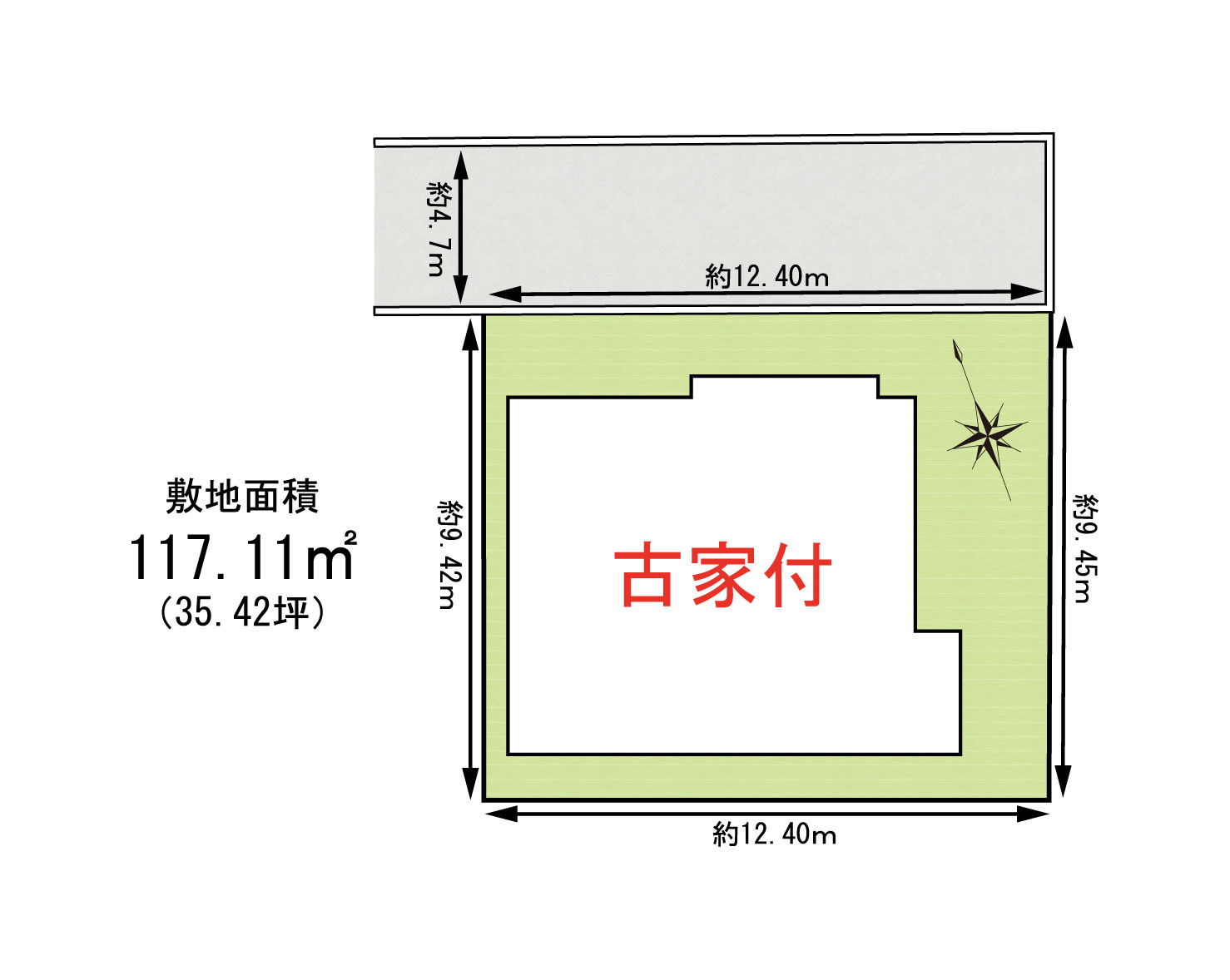 岸和田市池尻町　古家付き土地の土地図