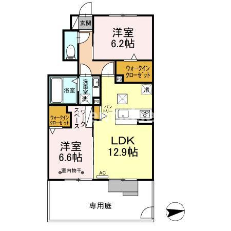 FORTUNEⅡ（ﾌｫｰﾁｭﾝ ﾂｰ）の間取り