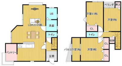 太秦東が丘　戸建の間取り