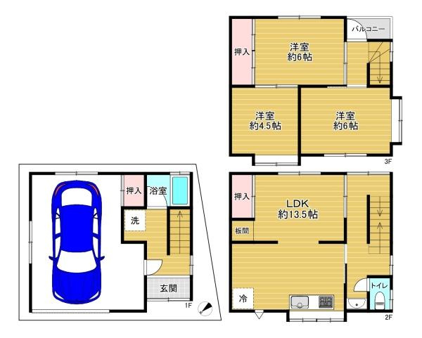 【間取り】 | 門真市大池町　中古戸建