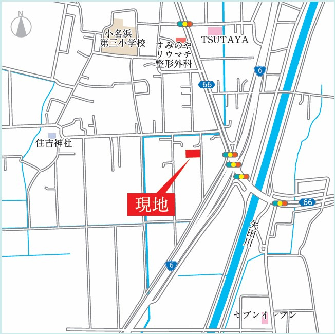 いわき市小名浜住吉５期　GRAFARE　全４区画の地図|現地案内図