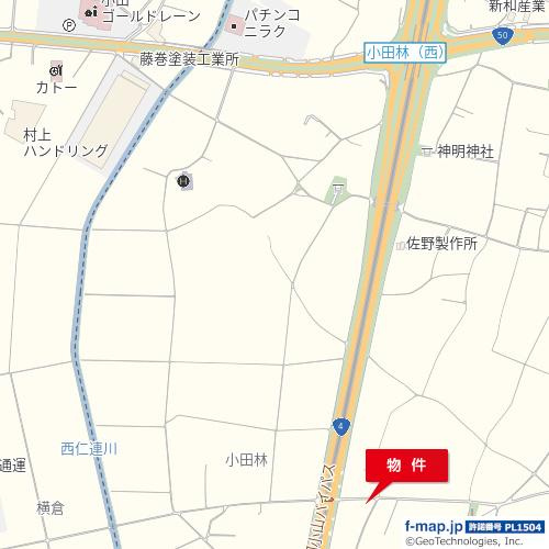 【地図】 | 結城市小田林385-2貸地