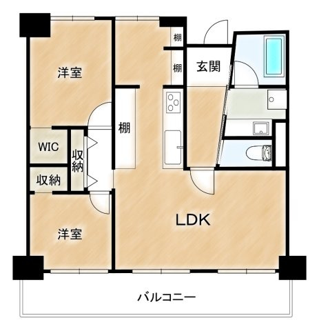 ホワイトキャッスル植田Ⅵの間取り