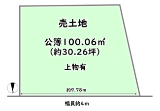 【土地図】 | 右京区常盤下田町　建築条件なし | 解体更地渡し