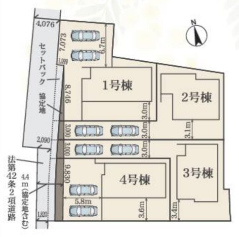 【区画図】 | 愛西市大井町浦田面516『仲介料無料』新築戸建て | 4号棟