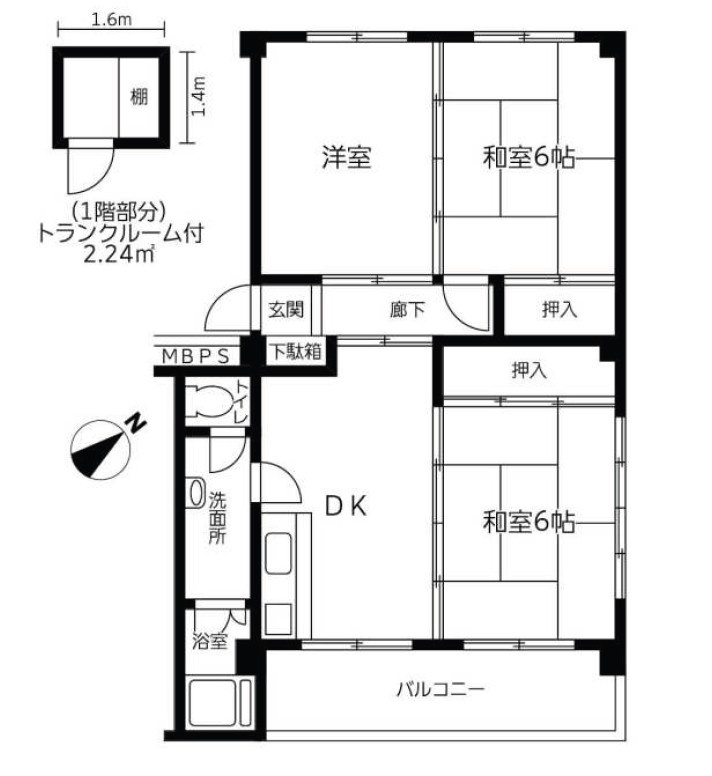 コーポ松月の間取り