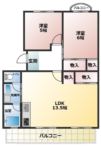ドゥ・シャトー・ブラン3番館の間取り