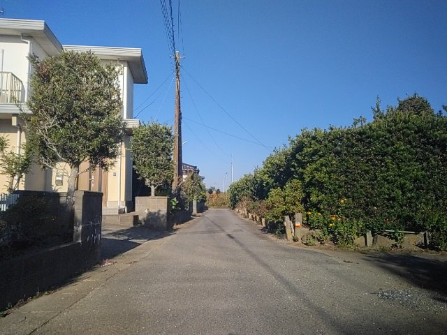【前面道路含む現地写真】 | 山武市松ケ谷ロ　平屋中古戸建