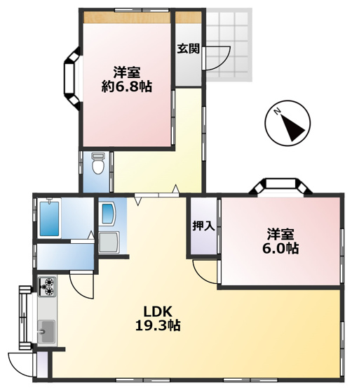 【間取り】 | 山武市松ケ谷ロ　平屋中古戸建