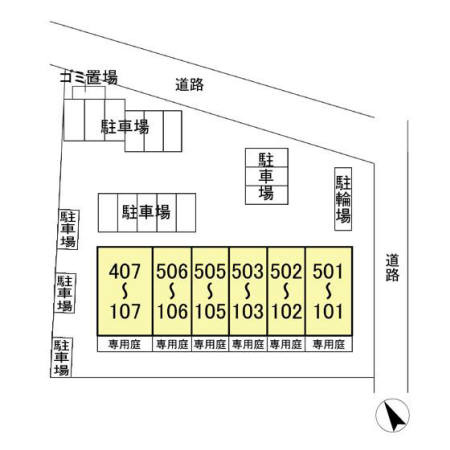 ベルファミーユ高根台Ⅱの区画図