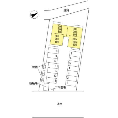 柏崎市松波３丁目のアパートの区画図