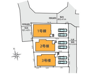 周辺環境充実・吹抜あり　玉津町水谷　全3棟　2号棟の区画図