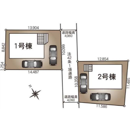 鴻巣市箕田　第9　新築一戸建て　クレイドルガーデン　01の区画図|１号棟