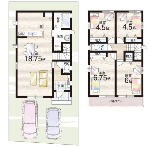 藤井寺市東藤井寺町　新築一戸建ての間取り|A号地