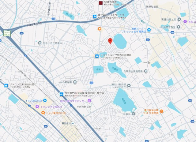 加古川市野口町北野　土地の地図