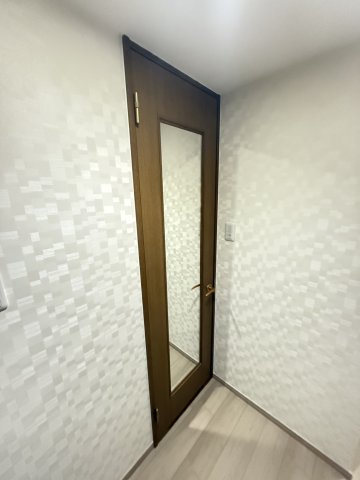 シンフォニー桃山の設備|トイレのドアです。姿見がございます。