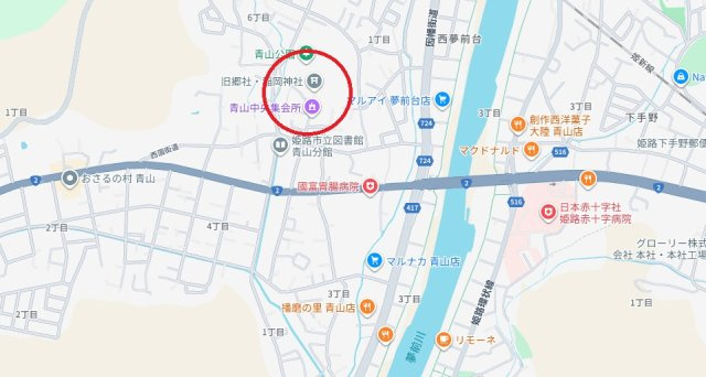 姫路市青山5丁目　姫新線「余部駅」徒歩17分の地図