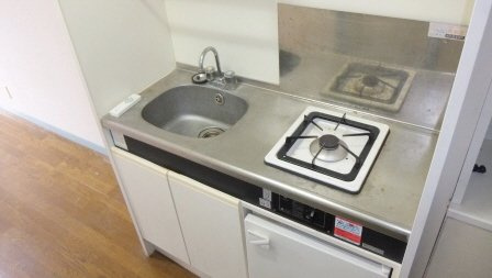 サニーコーポラスのキッチン|1口ガスコンロついています