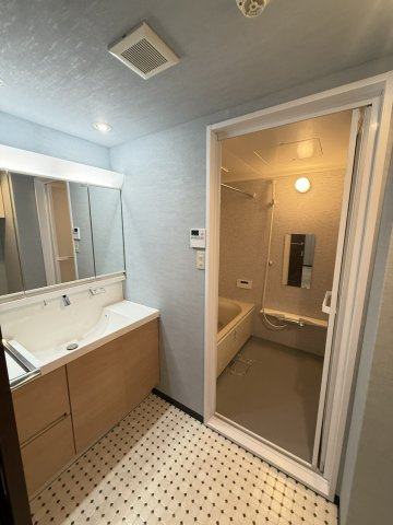 ライオンズマンション伏見の独立洗面台|洗面所と浴室です。
