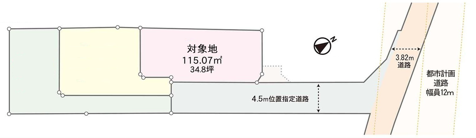 【サンスターホーム】武蔵村山市三ツ木３丁目　売地①区画の土地図