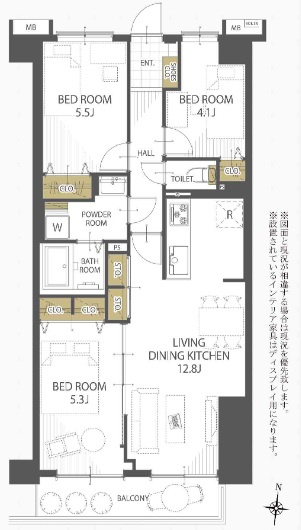 ライネスハイム東浦和の間取り|ペットと暮らせるお家。リビング含め各部屋にクローゼットがあります。キッチンは独立しておりますので、ベビーゲートを付けることでペットやお子様を火や刃物に近づけないようにすることができます。