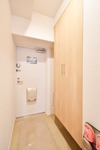 ライネスハイム東浦和の玄関|トールサイズのシューズボックスですので、ご家族分の靴がしっかり収納する事ができます！ブーツや長靴などの季節ものや、高さのあるヒールなどもまとめて収納できるのが嬉しいポイントです。