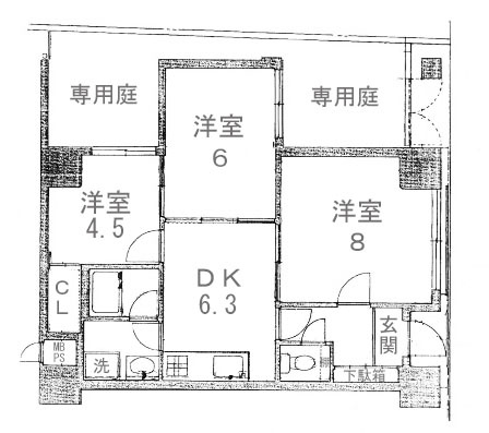 【間取り】 | シンフォニー梅小路公園 | 専有面積52.83㎡