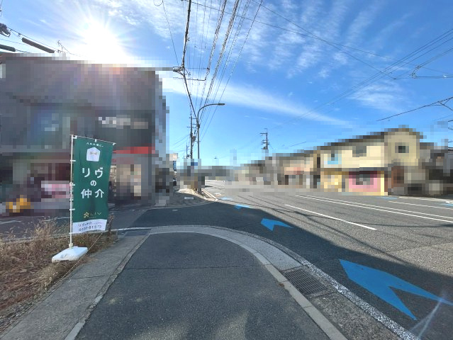 長岡京市今里庄ノ渕の前面道路含む現地写真|西側：府道 主要地方道西京高槻線