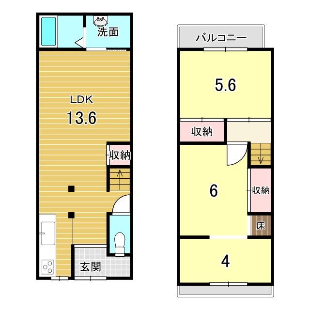 京都市北区西賀茂水垣町　中古一戸建の間取り