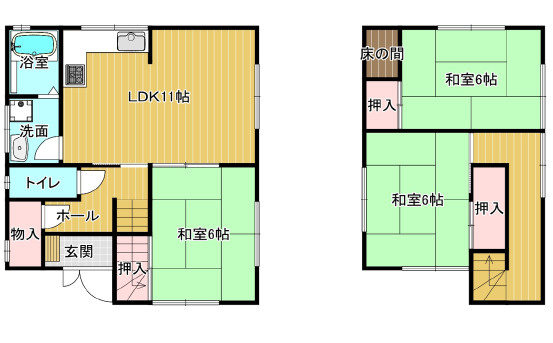 学園大和町6丁目戸建賃貸の間取り