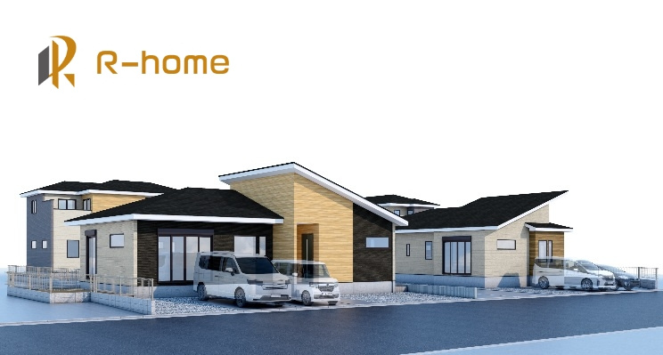 ひたちなか市足崎1期　新築戸建て　3号棟の外観パース|2025年11月完成予定！近隣の同仕様完成物件をご見学いただけます♪