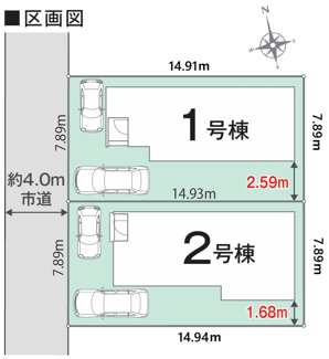 【区画図】 | 【仲介手数料無料！！】日野市大坂上3丁目　新築戸建て（全2棟）2号棟　5590万円