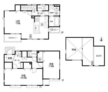茅ヶ崎市円蔵　中古戸建の区画図
