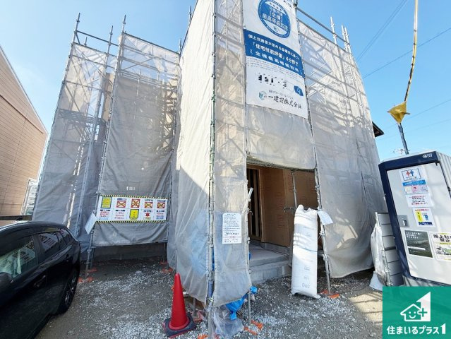 貝塚市久保　第9期　新築一戸建ての外観|現在の進捗状況です！順調に作業進行中、完成が待ち遠しいです！詳細の間取り等、お気軽にお問い合わせください！