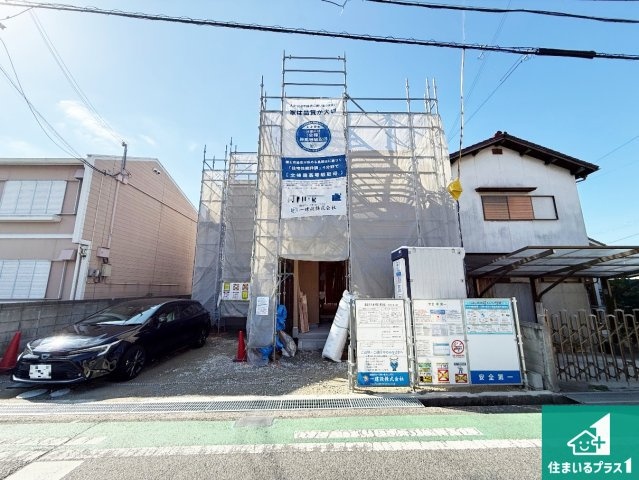 貝塚市久保　第9期　新築一戸建ての外観|現在建築中！落ち着いた街並みで新生活を始めることが出来そう！周辺の物件も併せてご紹介させて頂きます！
