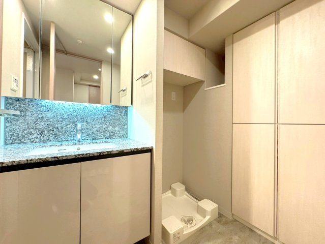 駅徒歩３分の駅近☆７階につき眺望良好☆リビング床暖房付２ＬＤＫ☆クラッシィハウス御池柳馬場の洗面所|洗面室