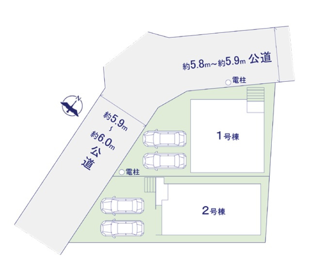 福岡市南区警弥郷2丁目第3-2棟（1号棟）　の区画図|配置図（1号棟）