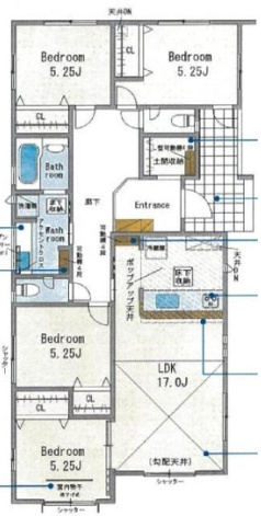 大和高田市西坊城2号棟の間取り