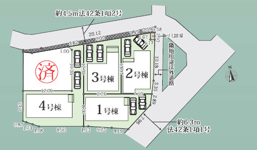伊勢原市下糟屋2期　新築戸建　全5棟1号棟の区画図