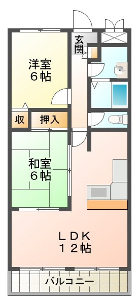 エクシアパーム弐番館の間取り