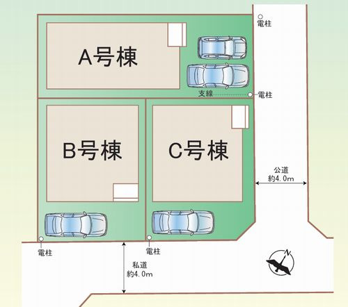 【区画図】 | 【仲介手数料０円】相模原市南区相模台6丁目　新築一戸建て　全3棟 | 相模原市南区相模台6丁目　新築一戸建て　全3棟