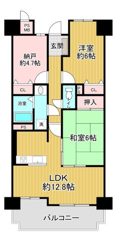 朝日プラザシティサザンパーク4番街（F棟）の間取り