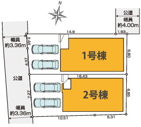 【仲介手数料無料】所沢市上新井３２期全２棟２号棟所沢市新築住宅は西武ハウジングの区画図
