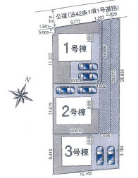 【仲介手数料無料】所沢市下富第3　全3棟３号棟所沢市の新築住宅は西武ハウジングの区画図
