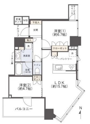 パークタワー北浜の間取り