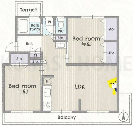 円明寺ヶ丘団地C棟　3階