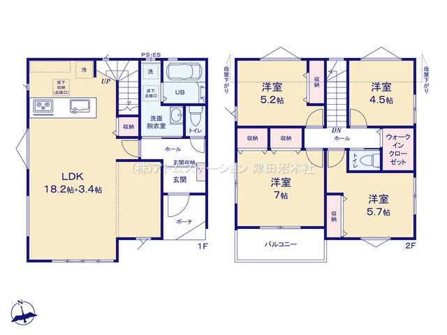 【間取り】 | アトムセレクト船橋市芝山9期　3号棟