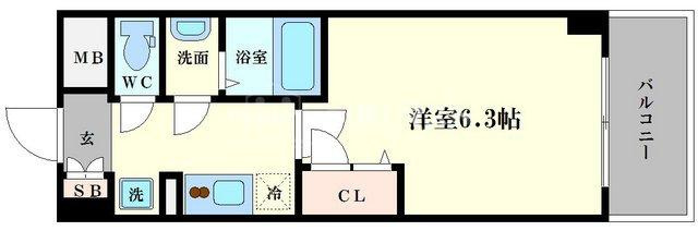 プレサンス四天王寺前夕陽ヶ丘アクティの間取り