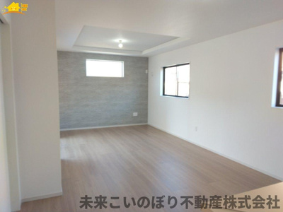 【居間・リビング】 | LIGARE久喜市久喜東27期1号棟 | 解放感のある広々LDKで大切な家族との時間が過ごせます。